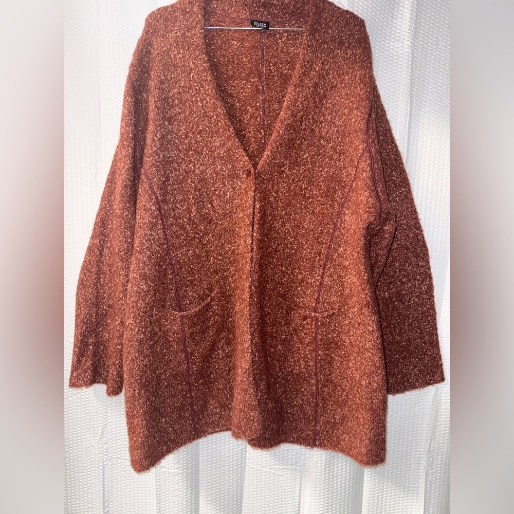 Eileen Fisher Alpaca Blend Long Cardigan Size L - Picture 4 of 9